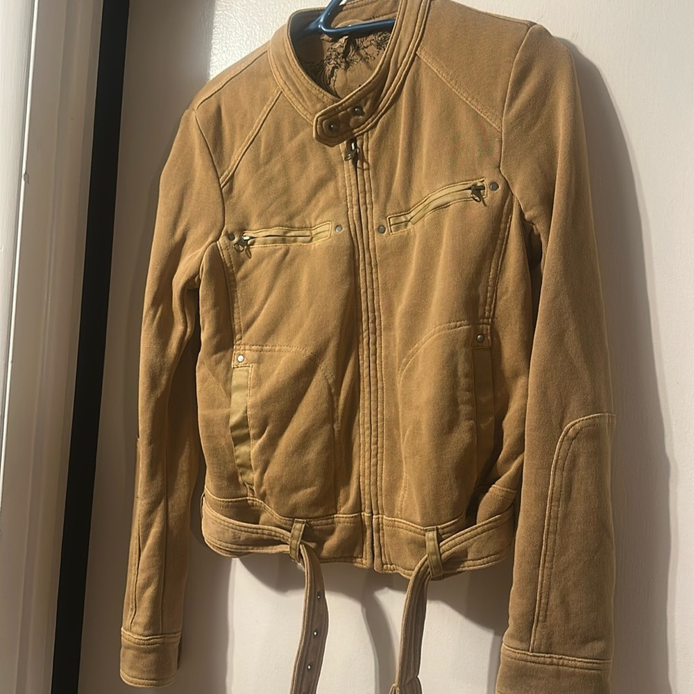 Free People Knit Moto/Bomber Jacket